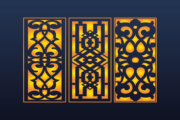 Dekorativer abstrakter geometrischer islamischer hintergrund elegante verzierungen einladungskarte cnc-laserschnitt