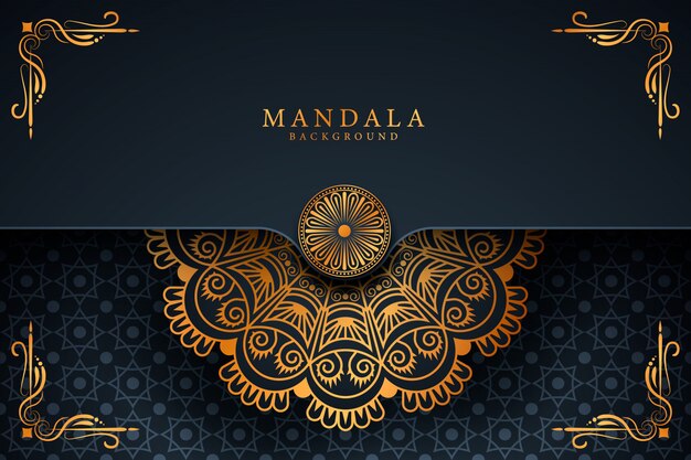 Dekorativer hintergrund mit elegantem luxus-mandala-design