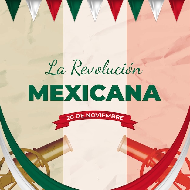 Vektor dekorativer la revolucin mexicana-gruß im altpapierstil