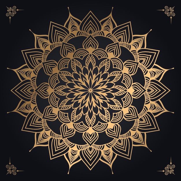 Dekorativer mandala-designhintergrund des luxusgoldmusters