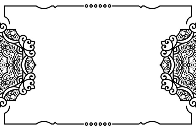 Dekorativer mandala-rahmen mit weißem hintergrund