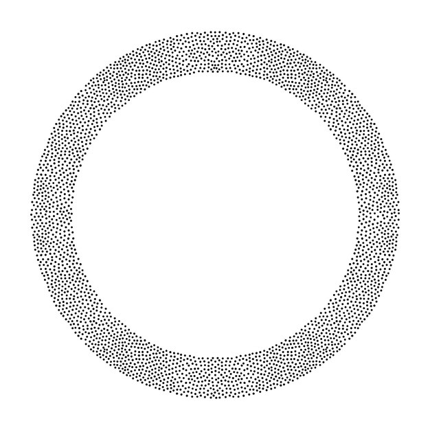 Dekorativer runder Rahmen. Elegantes Vektorelement für Design-Stil, Platz für Text. Textur von Punkten