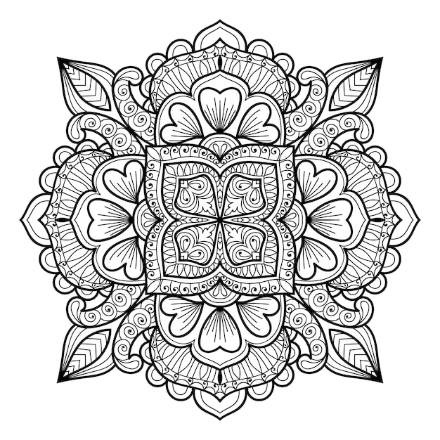Dekoratives detailliertes mandala-design im mehndi-stil