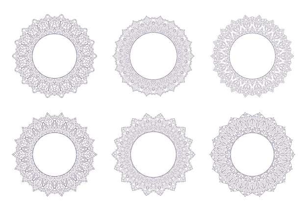 Dekoratives kreisrahmen-mandala mit blumen