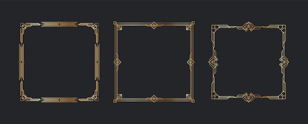 Dekoratives minimalistisches Rahmenset im Art-Deco-Stil