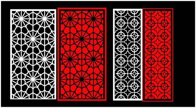 Dekoratives Wandpaneel-Set, Jali-Design, CNC-Muster, Laserschnitt-Muster, Fräser, CNCcuttingJali