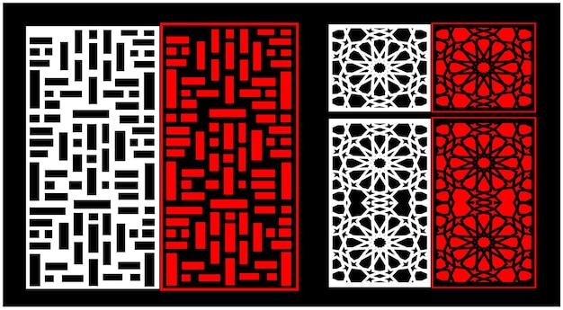 Dekoratives Wandpaneel-Set Jali Design CNC-Muster Laserschnitt Musterfräser CNC-Schneiden