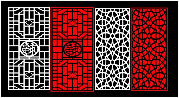 Dekoratives Wandpaneel-Set Jali Design CNC-Muster Laserschnitt Musterfräser CNC-Schneiden