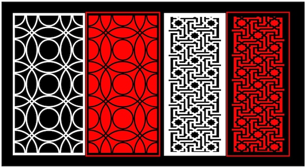 Dekoratives Wandpaneel-Set Jali Design CNC-Muster Laserschnitt Musterfräser CNC-Schneiden