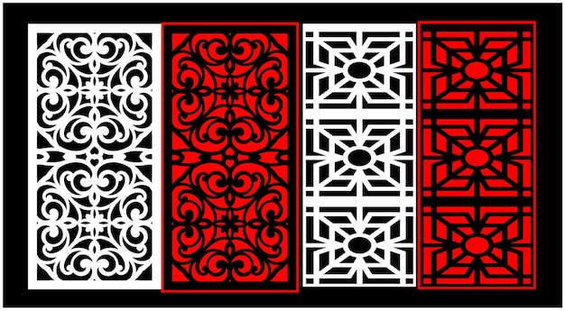 Dekoratives Wandpaneel-Set, Jali-Design, CNC-Muster, Laserschnittmuster, Fräser, CNC-Schneiden