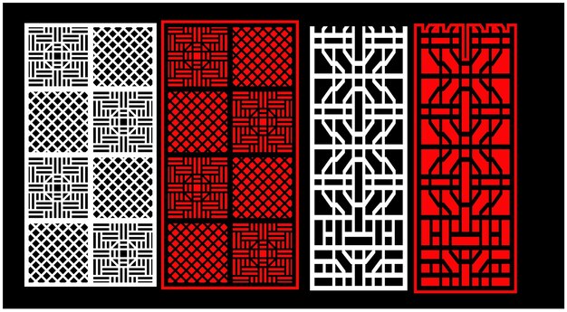 Dekoratives Wandpaneel-Set Jali Design für Grafik und Sperrholz, Trennwand, Schaumstoff, Acryl und CNC-Bearbeitung