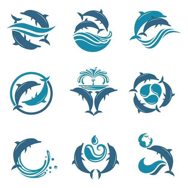 Delfin-emblem-set