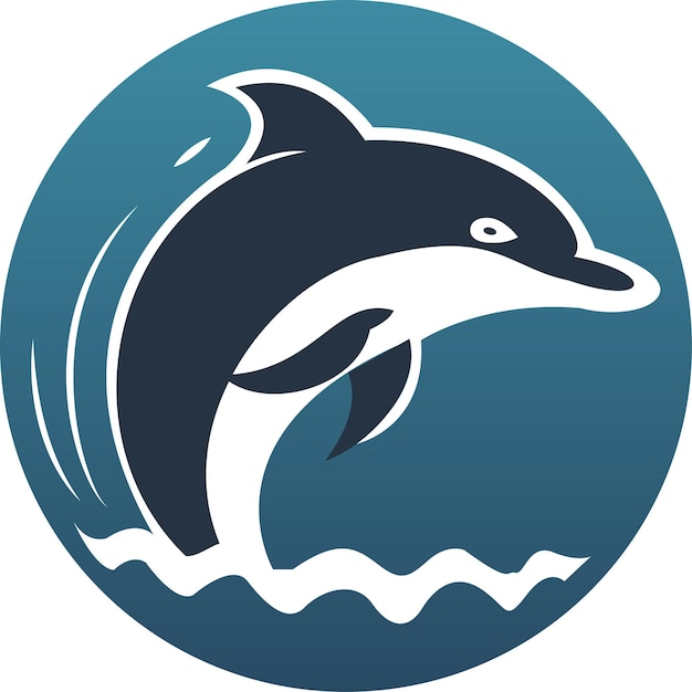 Delfin-Logo mit blauem Hintergrund Pro