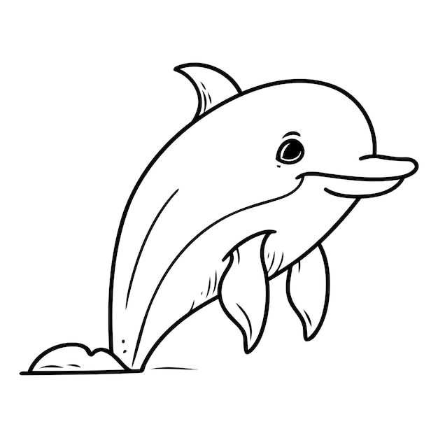 Delfin Vektor-Illustration eines Delphins Handgezeichneter Delfin