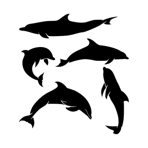 Delphine Silhouetten Set Sprungstand Tauchen für Logo Icon Design Inspiration