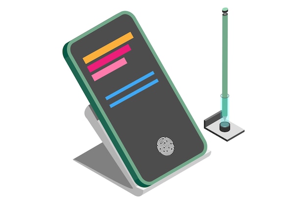 Vektor demo-note-mobile mit digitalem stiftsymbol