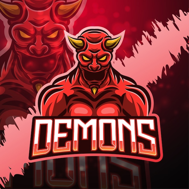 Demon sport maskottchen logo design