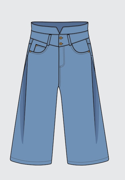 Vektor denim-jeans-hose für mädchen vektor-illustration