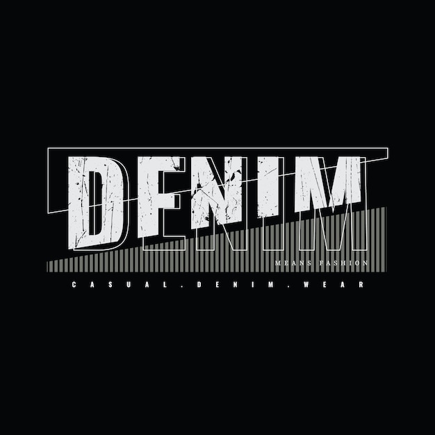 Denim-Typografie-Vektorillustrationsdesign des T-Shirts