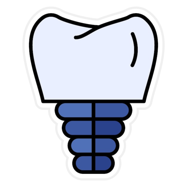 Vektor dental implantat-ikonen-vektor-bild kann für die zahnpflege verwendet werden