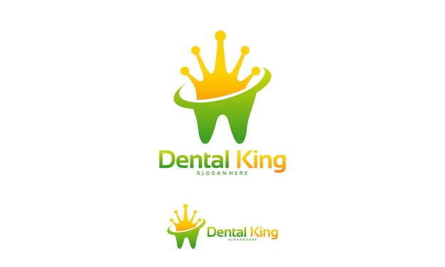 Dental king logo entwirft konzeptvektor, dental crown logo-vorlage