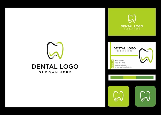 Dental-logo und visitenkarten-symbol