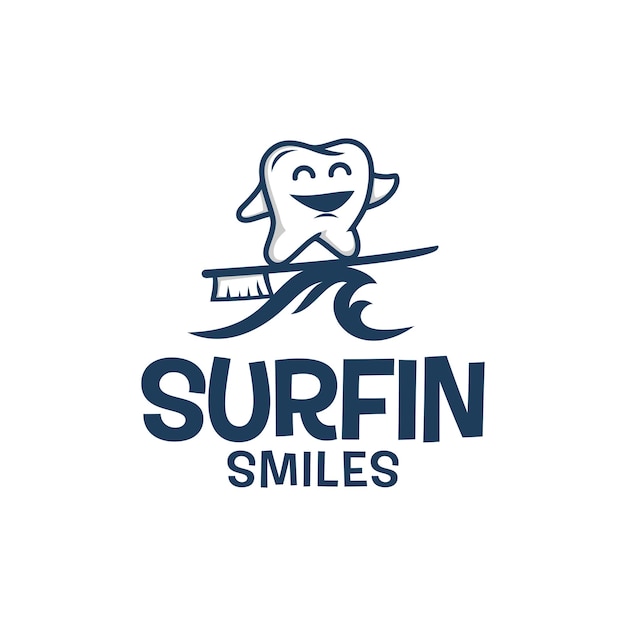 Dental surfen welle zahn zahnbürste zahnarzt logo inspiration