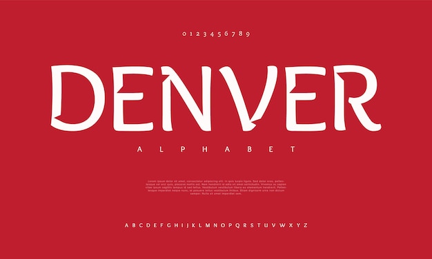 Denver kreative moderne urbane Alphabet-Schriftart Digitale abstrakte muslimische futuristische Mode Sport minimal