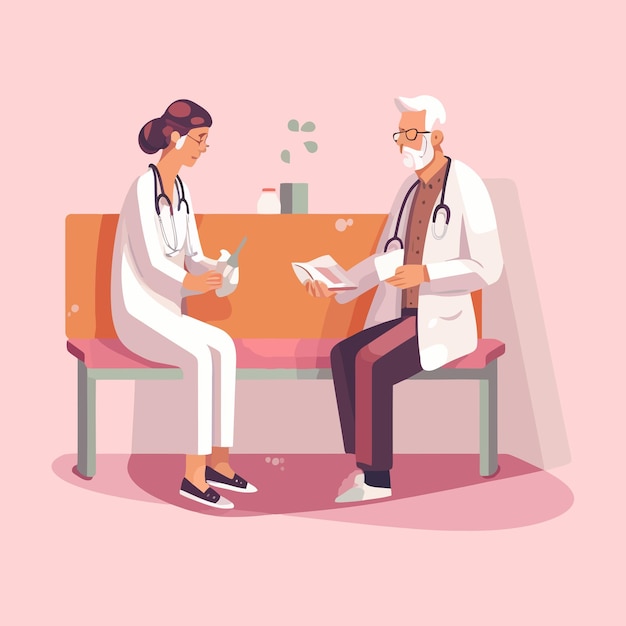 Der Arzt bespricht sich mit seinem Patienten