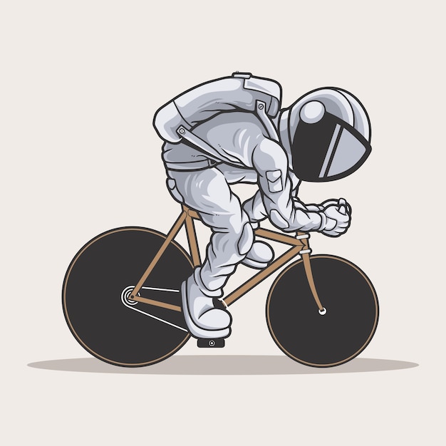 Der astronaut eines fahrrads