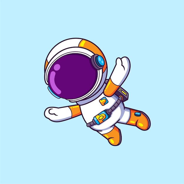 Der Astronaut springt aus dem Flugzeug und fliegt in den Himmel