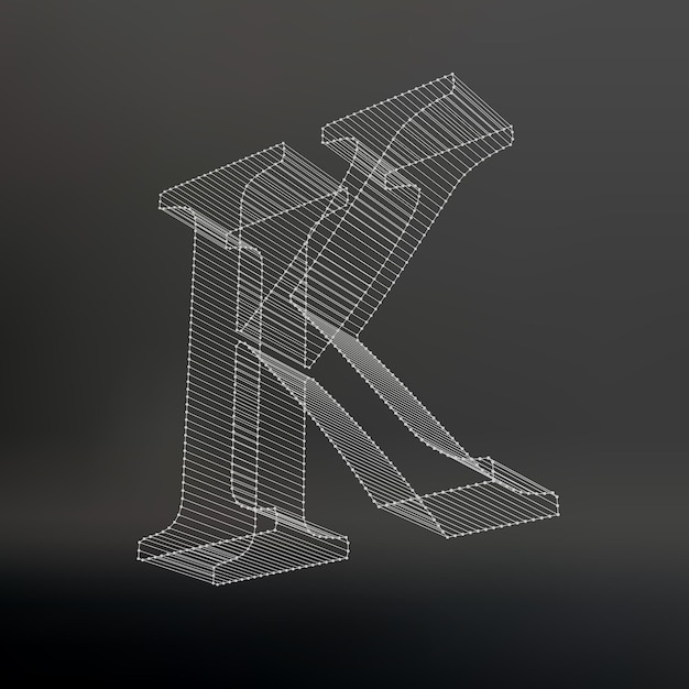 Vektor der buchstabe. polygonaler buchstabe. low-poly-modell. das dreidimensionale netz. volumen-mesh-charakter.