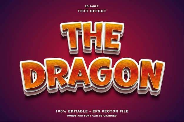 Der Dragon 3D-Spieltitel Bearbeitbarer Texteffekt