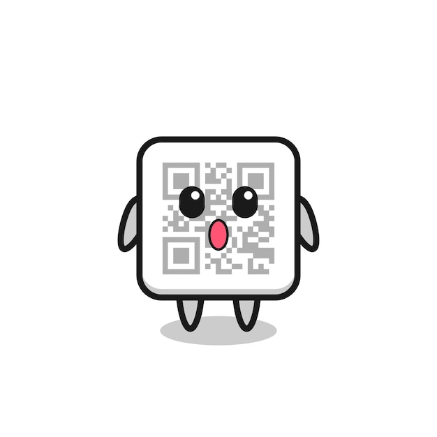 Der erstaunte Ausdruck des QR-Code-Cartoons