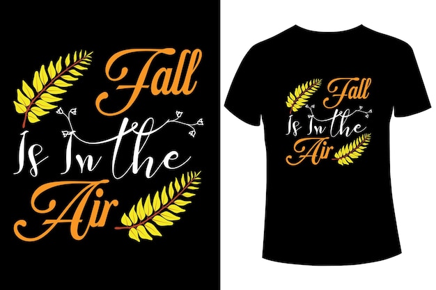 Der herbst liegt in der luft t-shirt-design-vorlage