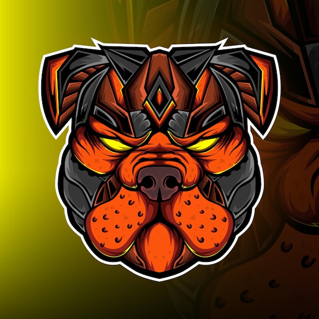 Der hundemonster-gaming-maskottchen-logo-vektor