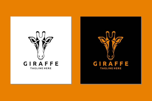 Der kopf einer giraffe vektorgrafiken schwarz-weiß-logo-vektor-icon-design-illustration