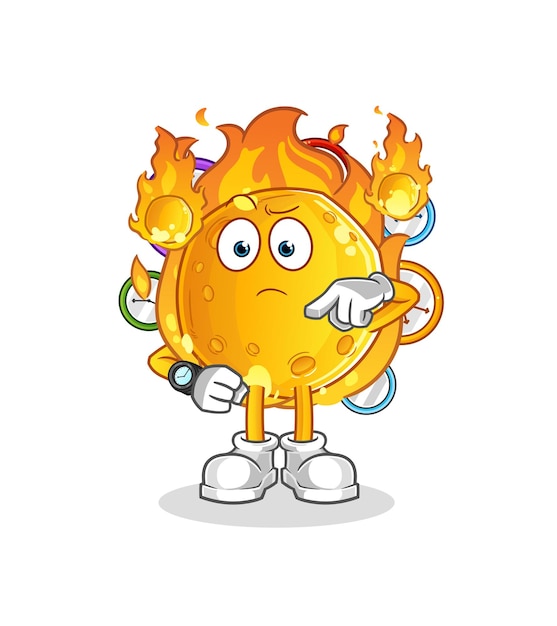Der Meteor mit Armbanduhr-Cartoon. Cartoon-Maskottchen-Vektor