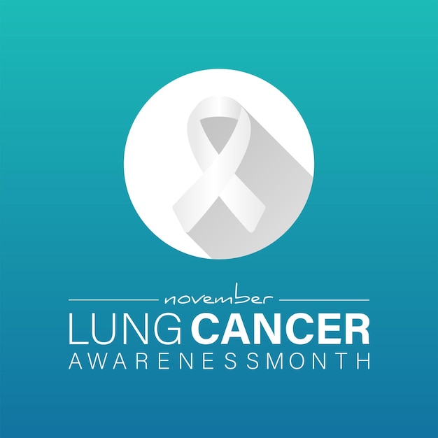 Der monat des bewusstseins für lungenkrebs ist november. banner-posterkarten-hintergrunddesign