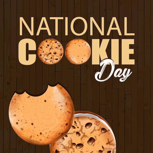 Vektor der national cookie day ist eine feier zu ehren einer der beliebtesten leckereien der welt, des kekses