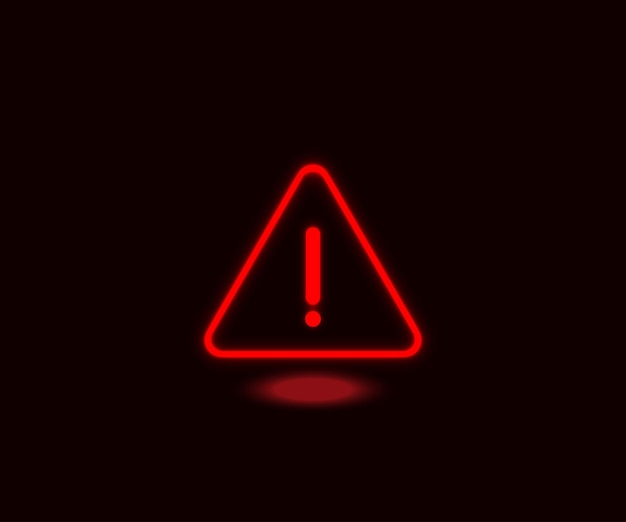 Der Neonalarm leuchtet im Dunkeln.