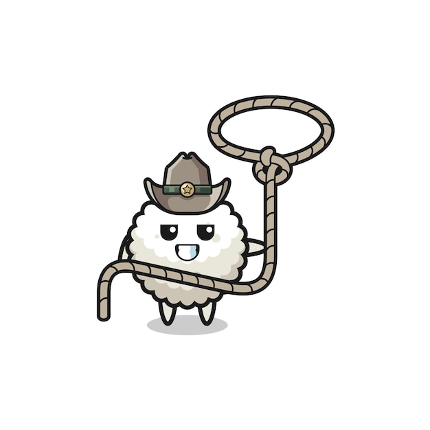 Der Reisbällchen-Cowboy mit Lasso-Seil