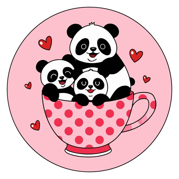 Der süße Panda schläft auf der Liebe
