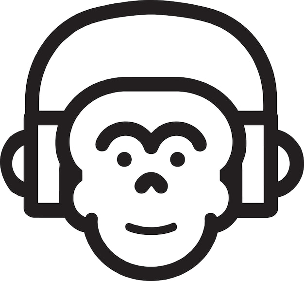 Vektor der vektor für das design von peaceful monkey icon