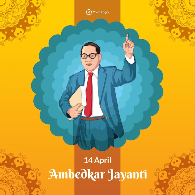 Der verstorbene indische freiheitskämpfer dr. babasaheb ambedkar ambedkar jayanti banner template design