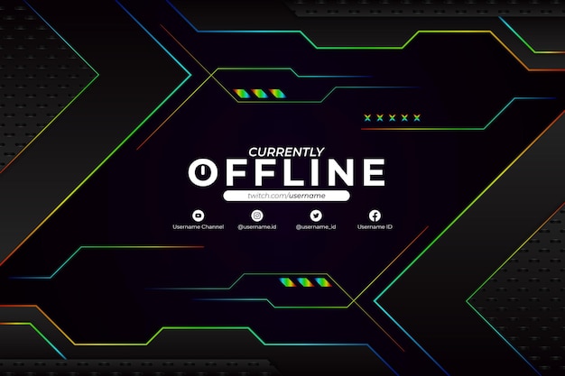 Vektor derzeit offline-hintergrund dark rgb style