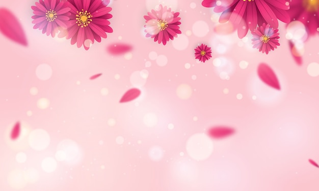 Design Banner Frühling schöne rosa und weiße Blume.