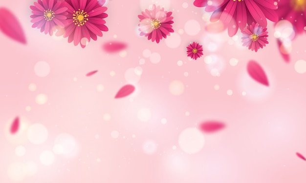 Design Banner Frühling schöne rosa und weiße Blume.