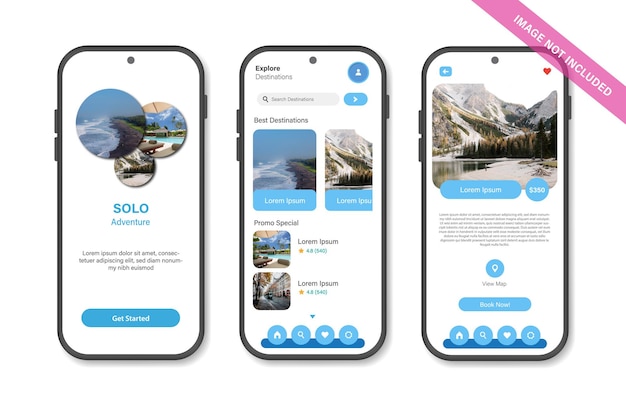 Design der Benutzeroberfläche der Reise-App