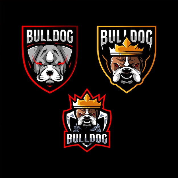 Vektor design der bulldog-logo-maskottchen-kollektion